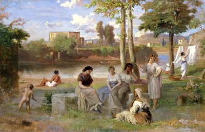 Wassen aan de Tiber, 1864 door Heinrich Dreber